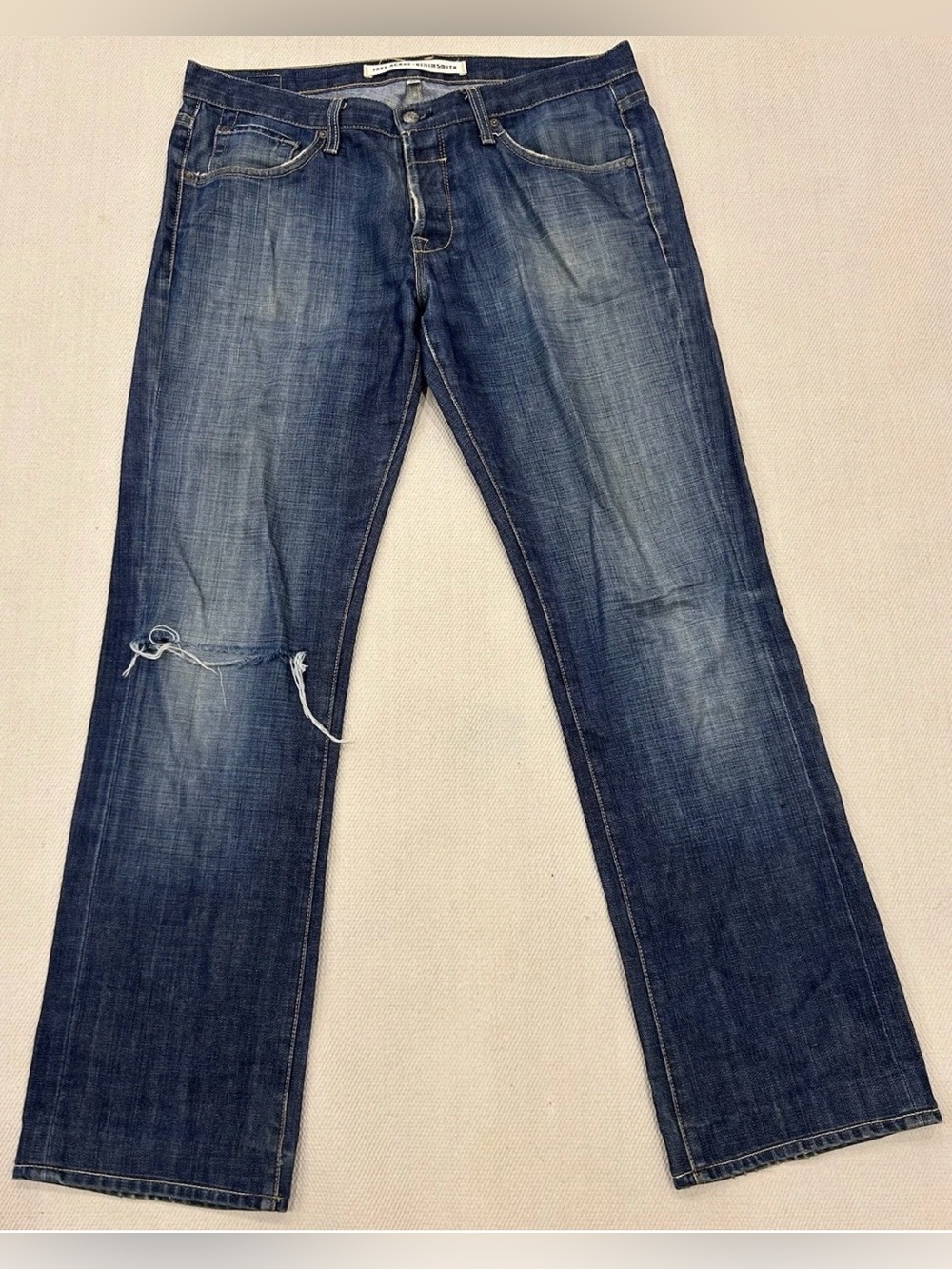 Jake Agave Denim Smith Jeans Straight Leg Button Fly Medium Wash Size 35